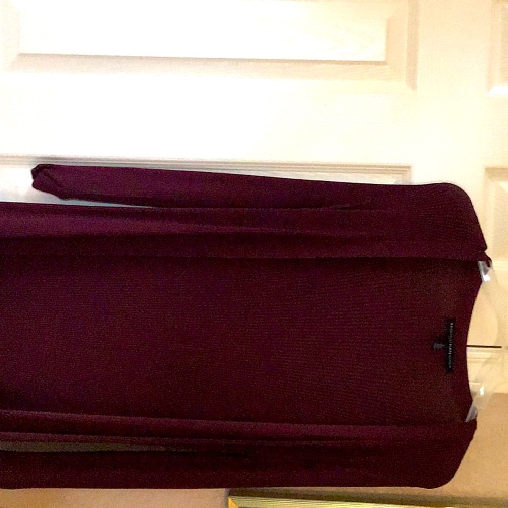 Burgundy rib knit duster